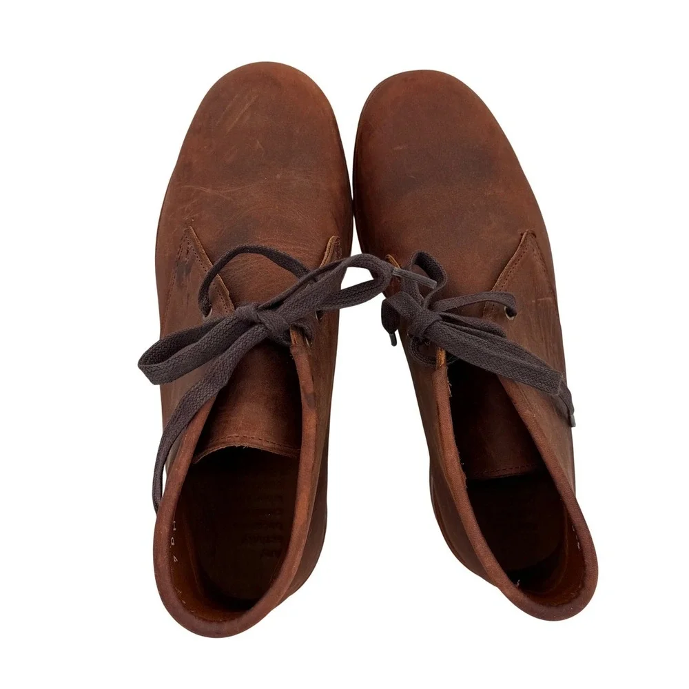 HELM USA Made Pull Up Leather Chukka Boots‎ Brown Heritage Quiet Luxury Mens 7D